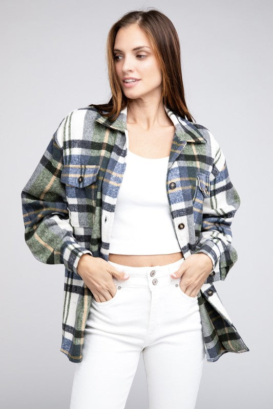 Textured Shirts With Big Checkered Print