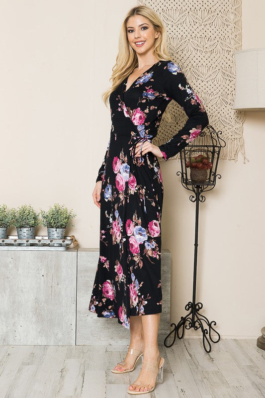 Floral Maxi Wrap Dress