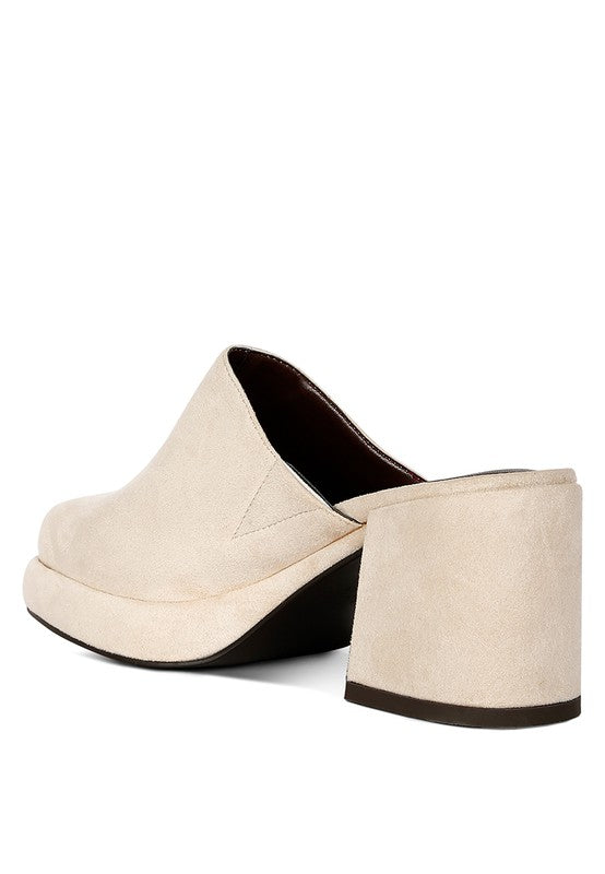 DELAUNAY Suede Heeled Mule Sandals