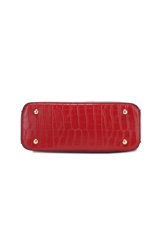 MKF Collection Faux Crocodile-Embossed Shoulder Bag