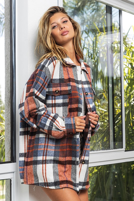 Textured Shirts With Big Checkered Print