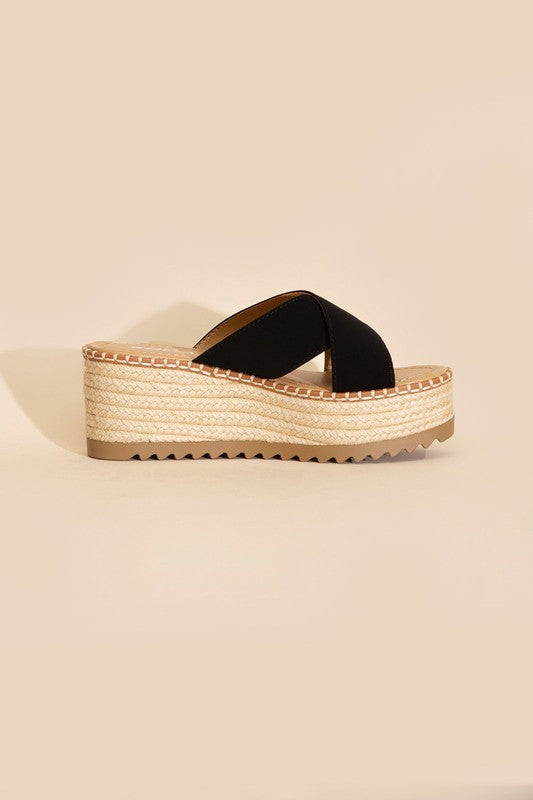 Perfect Day Raffia Platform slides