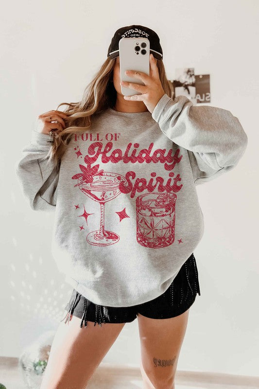 HOLIDAY SPIRITS CHRISTMAS GRAPHIC SWEATSHIRT