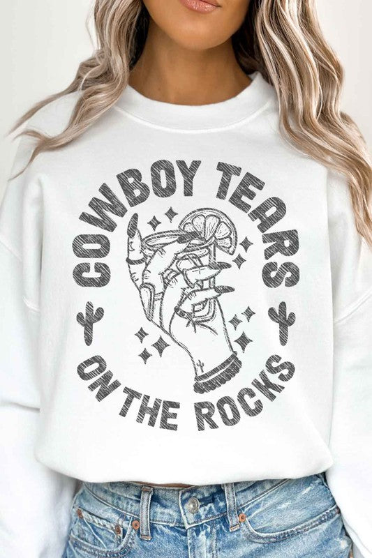 COWBOY TEARS ON THE ROCKS OVERSIZED SWEATSHIRT