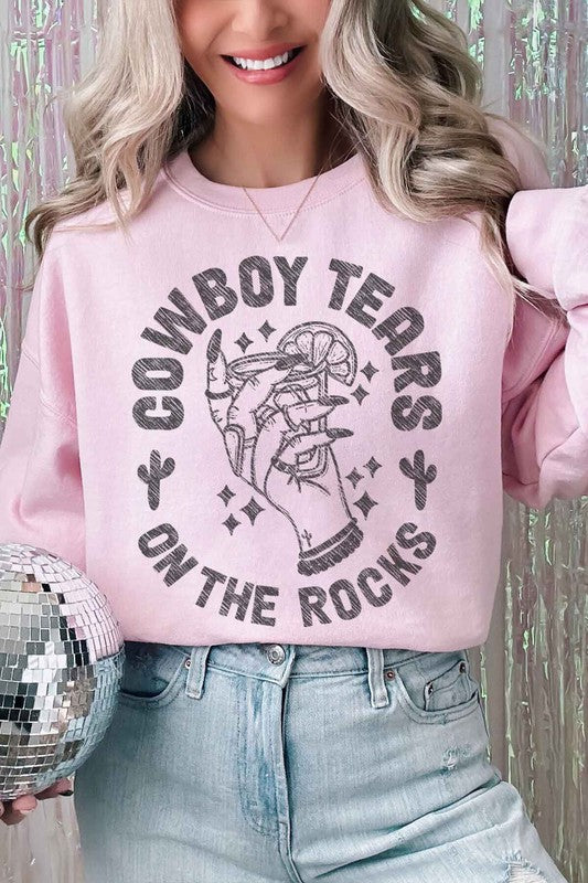 COWBOY TEARS ON THE ROCKS OVERSIZED SWEATSHIRT