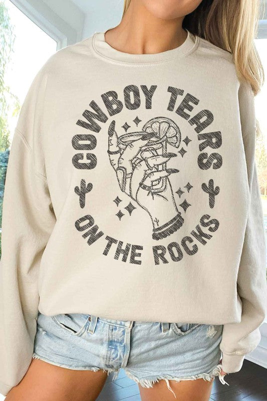 COWBOY TEARS ON THE ROCKS OVERSIZED SWEATSHIRT