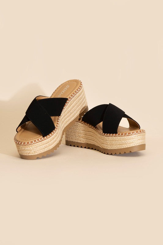 Perfect Day Raffia Platform slides