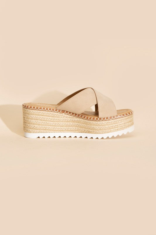 Perfect Day Raffia Platform slides