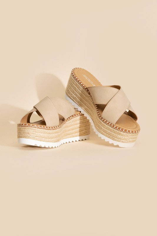 Perfect Day Raffia Platform slides