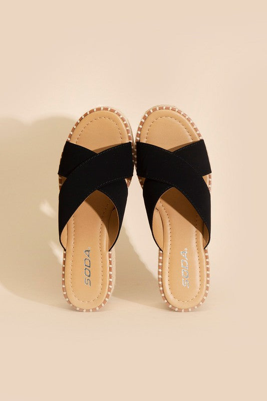 Perfect Day Raffia Platform slides