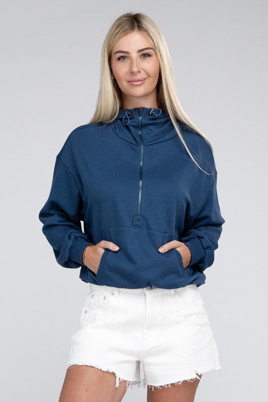 Luxury Zip Pullover Hoodie with Front Pocket