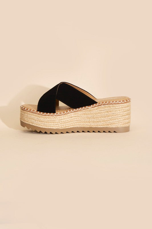 Perfect Day Raffia Platform slides