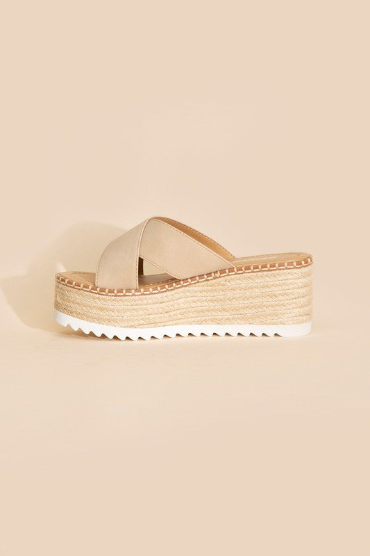 Perfect Day Raffia Platform slides