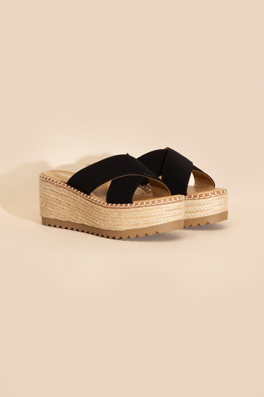 Perfect Day Raffia Platform slides