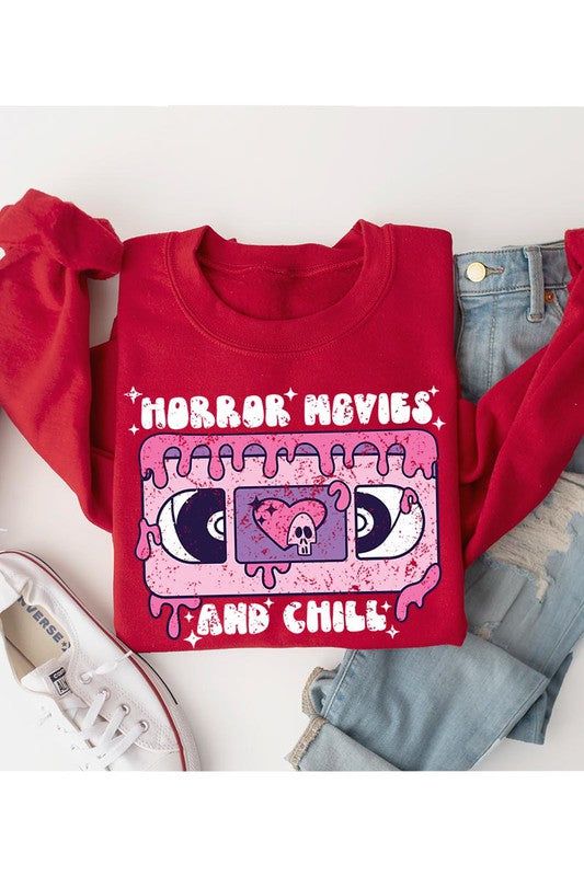 Horror Movies and Chill Halloween Sweatshirt