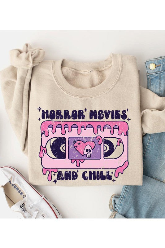 Horror Movies and Chill Halloween Sweatshirt