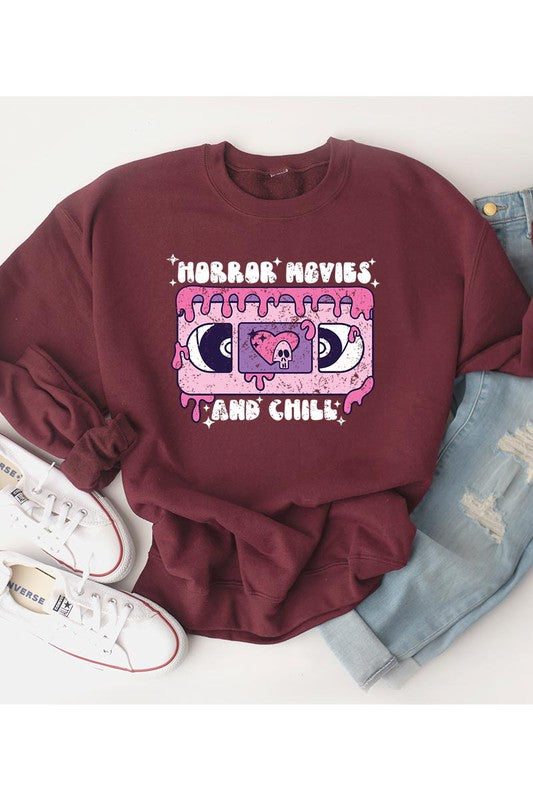 Horror Movies and Chill Halloween Sweatshirt