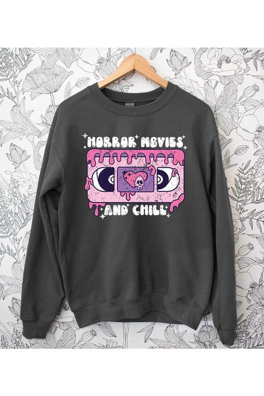 Horror Movies and Chill Halloween Sweatshirt