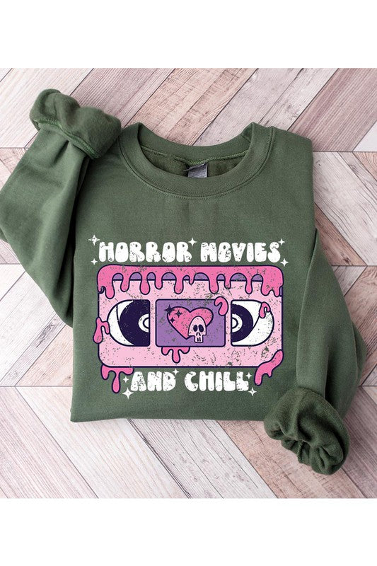 Horror Movies and Chill Halloween Sweatshirt