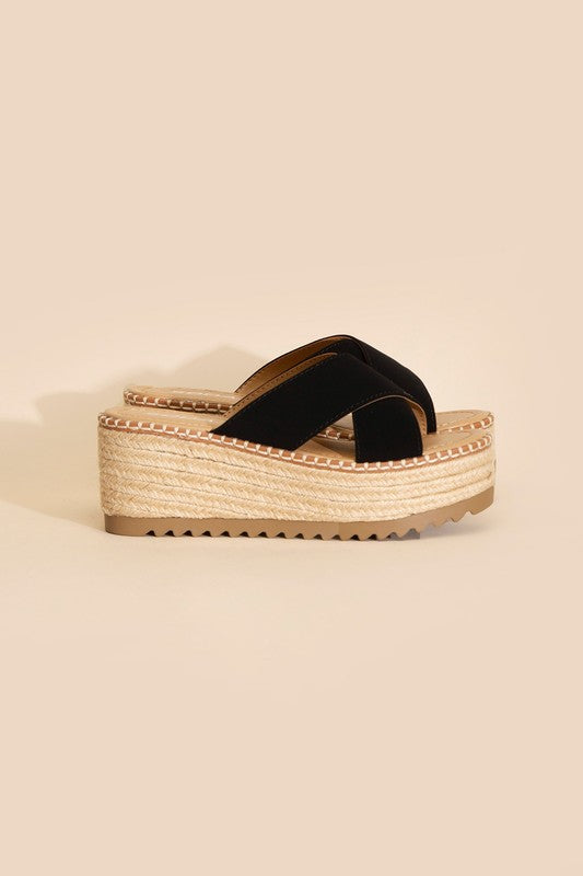 Perfect Day Raffia Platform slides