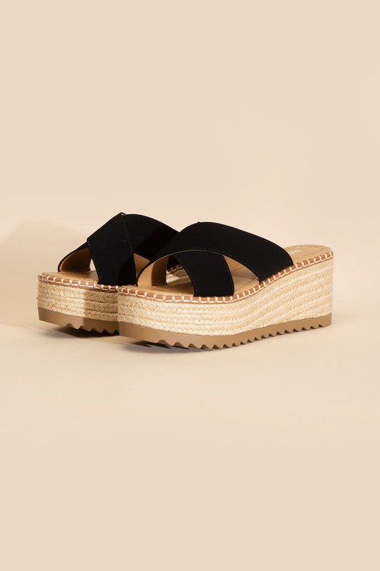 Perfect Day Raffia Platform slides