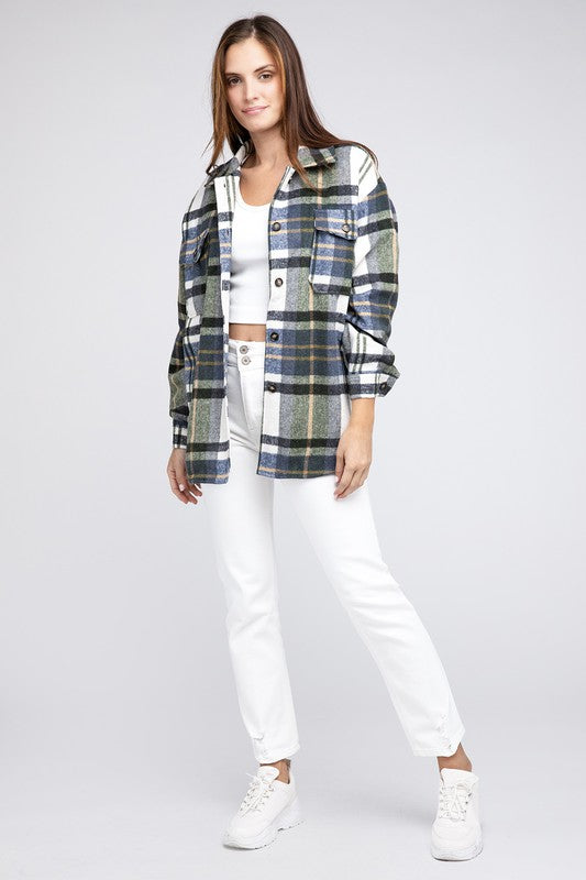 Textured Shirts With Big Checkered Print