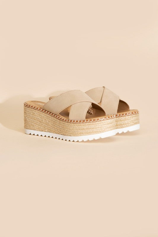 Perfect Day Raffia Platform slides