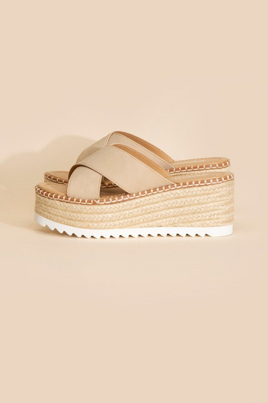 Perfect Day Raffia Platform slides