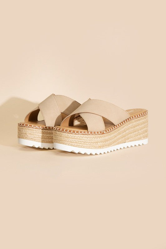 Perfect Day Raffia Platform slides